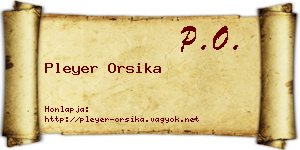 Pleyer Orsika névjegykártya